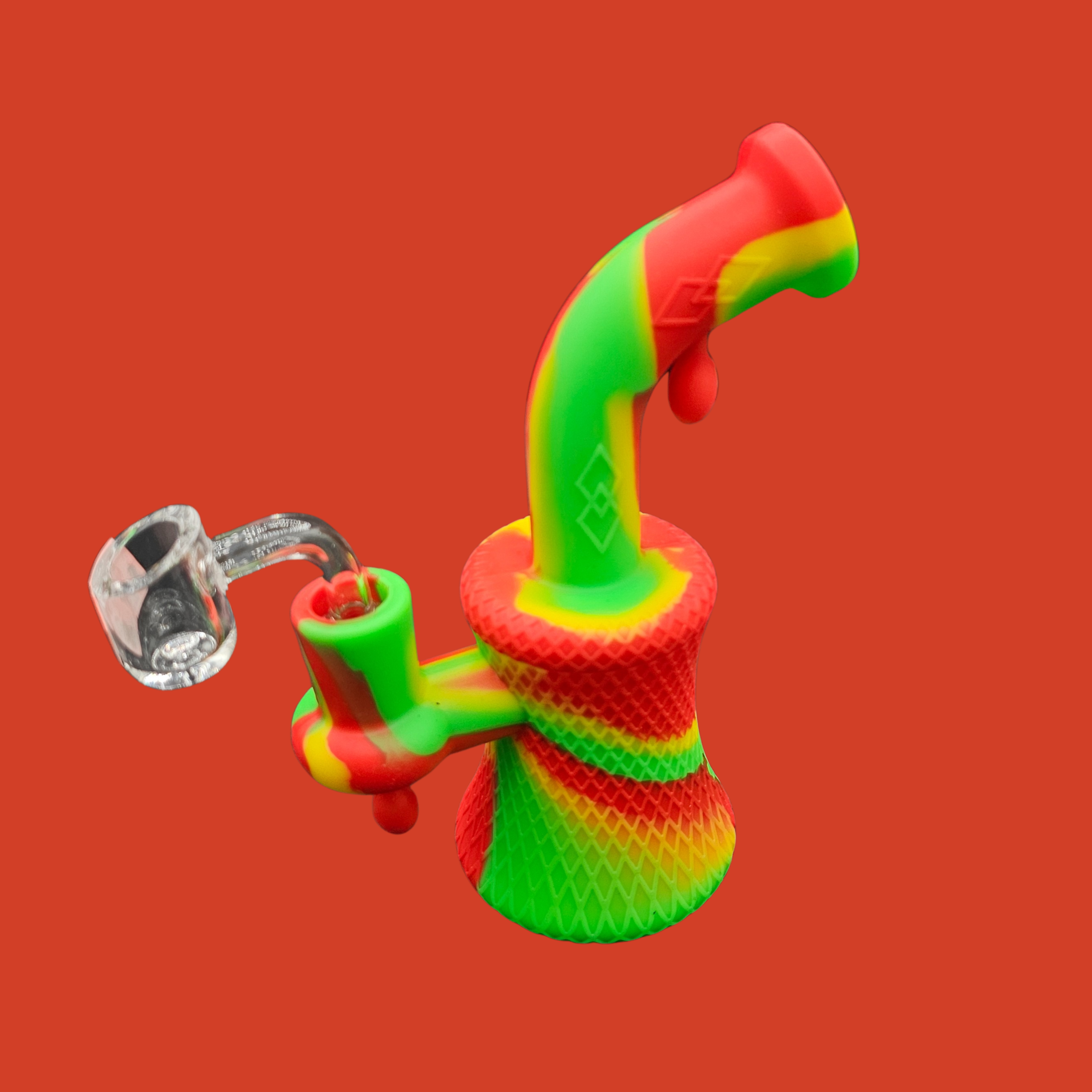 Bent Silicone Bong with a Banger